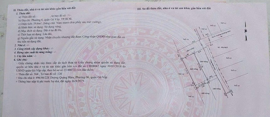 Cần Bán gấp lô đất 496/ Dương Quảng Hàm, P.6, Gò Vấp
