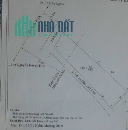 BÁN 575M2 ĐẤT MT QUỐC LỘ 1A TP TÂN AN LONG AN CHỈ 18.4 TỶ. LH:0777160954.