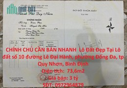 CHÍNH CHỦ CẦN BÁN NHANH  Lô Đất Đẹp Tại QUY NHƠN