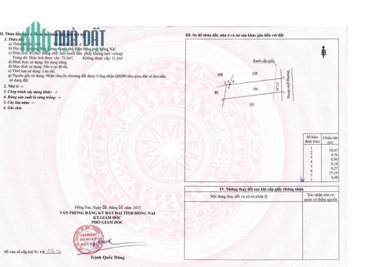 đất bửu long 1T770 sổ riêng thổ cư đg xe hơi tới đất