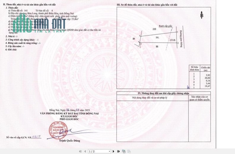 đất bửu long 1T770 sổ riêng thổ cư đg xe hơi tới đất