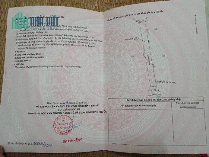 ĐẤT ĐẸP - GIÁ TỐT - Cần Bán Lô Đất Đẹp Xã Long Hà, Huyện Phú Riềng, Tỉnh Bình Phước