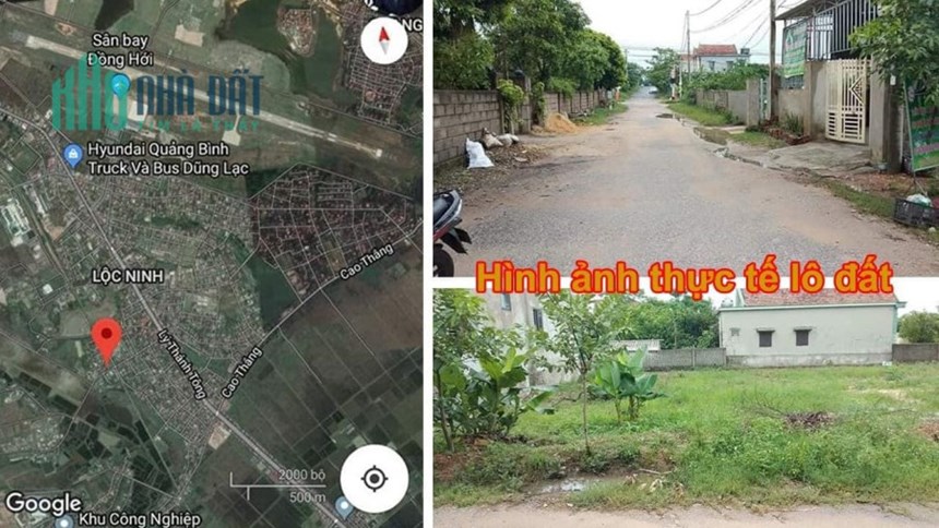 Chủ cần tiền bán gấp cắt lỗ sâu lô đất mặt tiền Hồ Tùng Mậu Lộc Ninh gần sân bay Đồng Hới