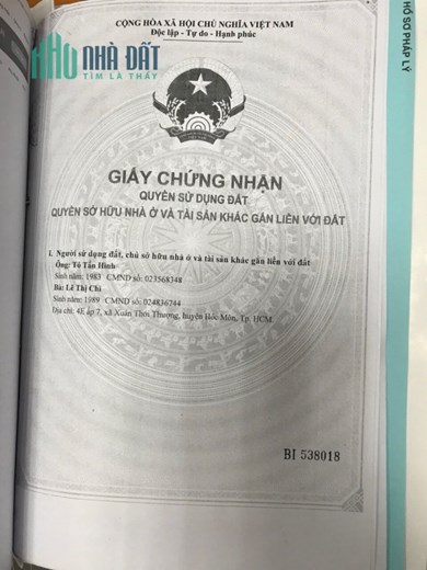 BÁN NHÀ MẶT TIỀN KINH DOANH ĐA NGÀNH NGHỀ TRUNG TÂM XÃ XUÂN THỚI THƯỢNG
