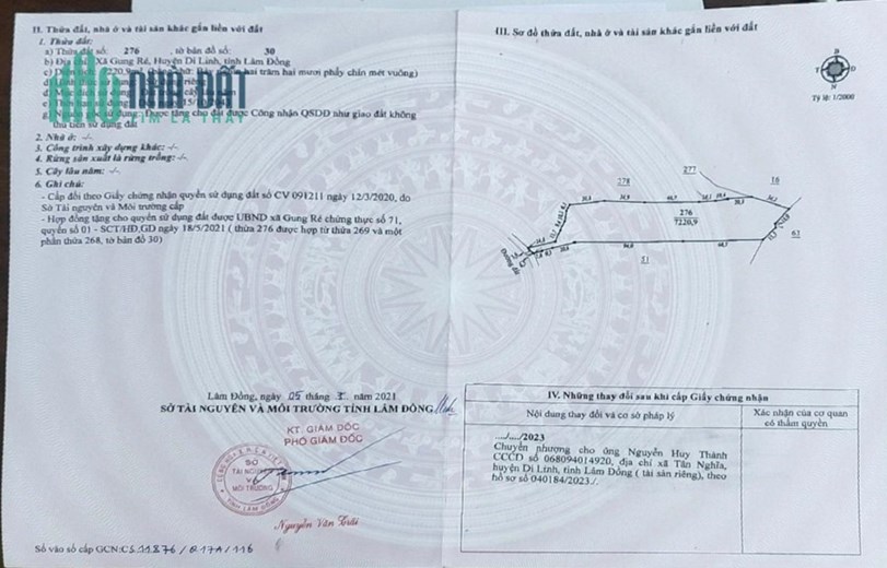 ĐẤT  ĐẸP - GIÁ TỐT-CHÍNH CHỦ Cần Bán Lô Đất Tại  Gung Ré, Di Linh, Lâm Đồng