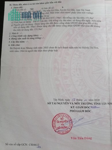 * Sở Hữu Ngay Lô Đất Đẹp, Gồm 2 Miếng Liền Kề, Vị Trí Đắc Địa Gần Chợ Gò Dầu, TT Gò Dầu, Tây Ninh