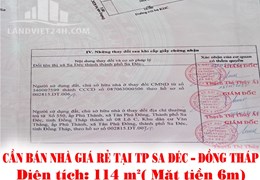 CHÍNH CHỦ CẦN BÁN NHÀ GIÁ RẺ TẠI TP SA ĐÉC – ĐỒNG THÁP.