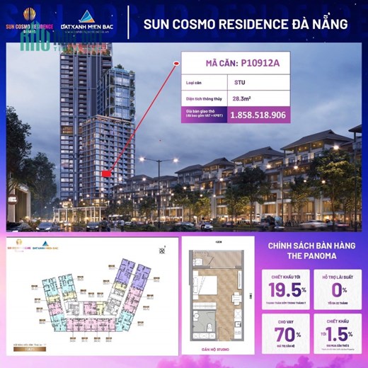 Căn hộ Studio độc quyền, giá ngoại giao tại dự án 𝗦𝘂𝗻 𝗖𝗼𝘀𝗠𝗼 𝗥𝗲𝘀𝗶𝗱𝗲𝗻𝗰𝗲 Đà Nẵng