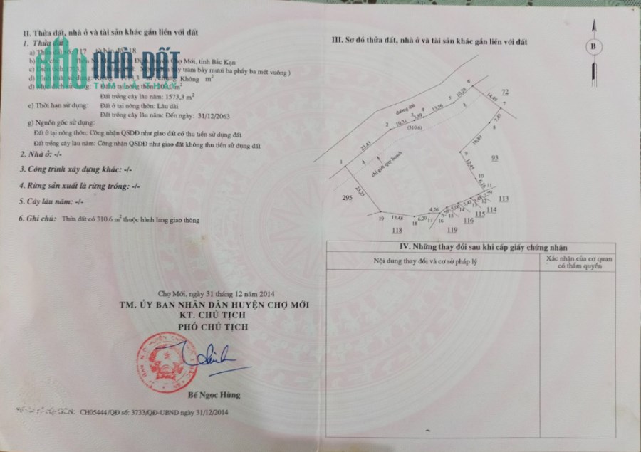 Chính chủ cần bán nhanh lô đất Thuộc Tổ 11 - Thị Trấn Đồng Tâm - Huyện Chợ Mới - Tỉnh Bắc Kạn .