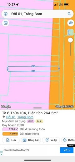 CẦN BÁN LÔ ĐẤT ĐẸP TẠI HUYỆN TRĂNG BOM - TỈNH ĐỒNG NAI