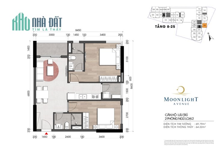 Chính chủ chuyển công tác về quê cần bán căn góc 2PN, 2WC Dự án Moonlight Avenue giá 2.4 tỷ