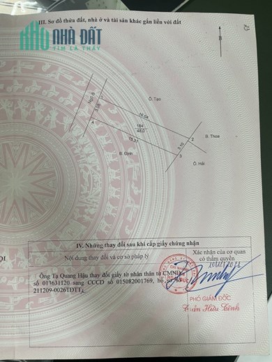 Chuyển nhượng thửa đất đã có sổ Cựu Quán, Đức Thượng, Hoài Đức, Hà Nội.