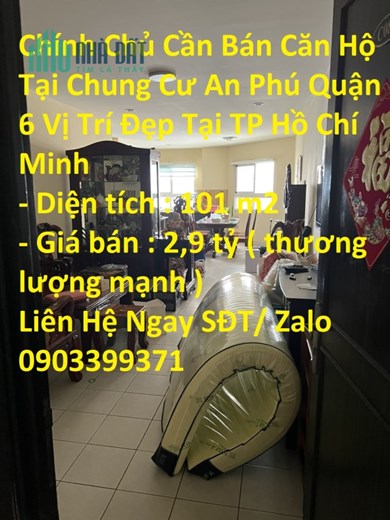 Chính Chủ Cần Bán Căn Hộ Tại Chung Cư An Phú Phường 11, Quận 6, Hồ Chí Minh