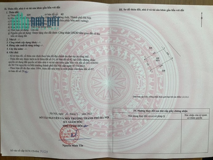 Bán đất  Đông Hội Đông Anh 59m đường ô tô tránh gần Cầu Tứ Liên