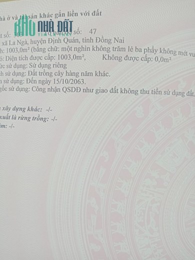 Chính Chủ Cần Bán 5 Lô Đất Liền Kề tại Định Quán, Đồng Nai