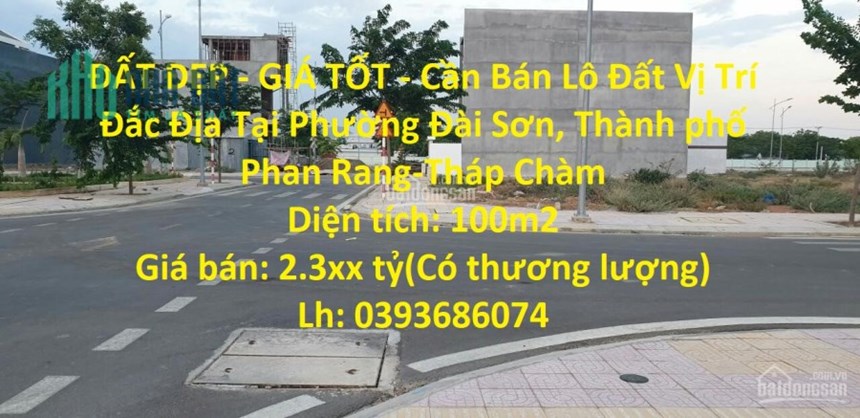 ĐẤT ĐẸP - GIÁ TỐT - Cần Bán Lô Đất Vị Trí Đắc Địa Tại Phường Đài Sơn, Thành phố Phan Rang-Tháp Chàm