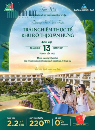 ƯU ĐÃI LỚN, NHẬN NHÀ, SANG TÊN SỔ TRƯỚC THÁNG 7. KĐT XUÂN HƯNG TP.THANH HÓA - LH: 0966 343 969