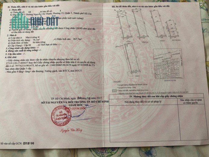 CHO THUÊ NHÀ NGUYÊN CĂN MẶT TIỀN ĐƯỜNG NGUYỄN CHÍ THANH, PHƯỜNG 12, QUẬN 5
