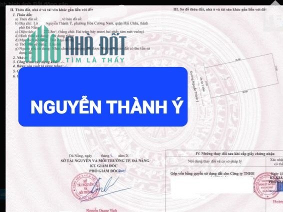 🔴💥TÔI CẦN BÁN LÔ ĐẤT ĐƯỜNG NGUYỄN THÀNH Ý