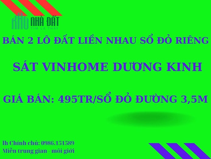 Bán đất mặt phố giá bình dân ngay trung tâm quận Dương kinh.sỏ đỏ mới cứng gần với đường cao tốc