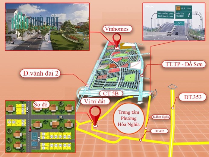 Bán đất mặt phố giá bình dân ngay trung tâm quận Dương kinh.sỏ đỏ mới cứng gần với đường cao tốc