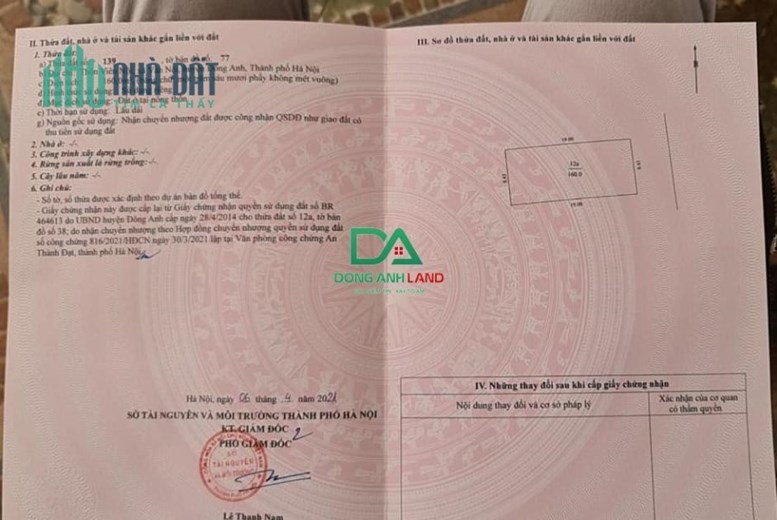 Bán đất 160m bìa làng Viên Nội Vân Nội Đông Anh gần cầu Nhật Tân DONGANHLAND