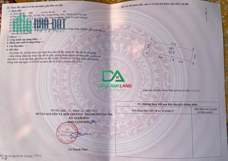Bán đất 77m thôn nhì  Vân Nội Đông Anh đường thông oto gần đường Vân Trì DONGANHLAND