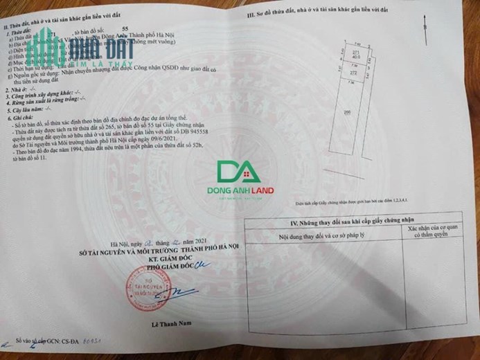 Bán đất 40m Xóm Nhì, Vân Nội, Đông Anh giá hơn tỷ DONGANHLAND