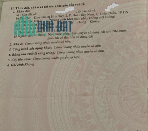 Bán đất đường Xuân Thiều 10 - Liên Chiểu - Đà Nẵng