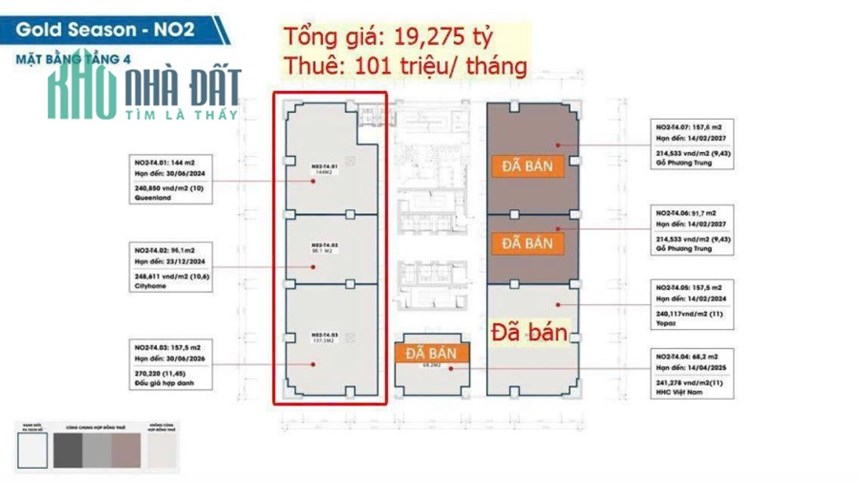 Quận Thanh Xuân bán 03 lô sàn văn phòng 397,6m2 sổ đổ lâu dài ký HĐMB chủ đầu tư