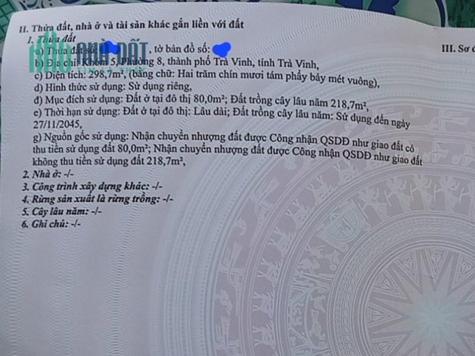 ĐẤT ĐẸP - GIÁ CỰC RẺ - Bán Nhanh Lô Đất Tại Phường 8 - TP Trà Vinh