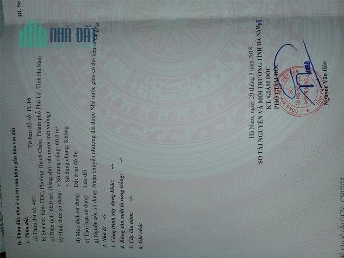 ĐẤT ĐẸP - GIÁ TỐT - VỊ TRÍ TIỀM NĂNG Tại Khu TĐC Phủ Lý-Hà Nam