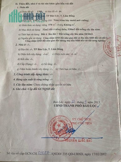 ĐẤT ĐẸP - GIÁ TỐT - VỊ TRÍ TIỀM NĂNG Tại Xã Đại Lào, Thành Phố Bảo Lộc, Lâm Đồng