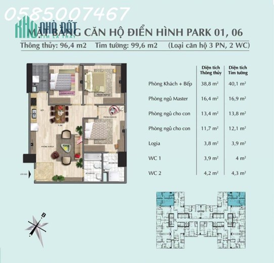 BÁN CĂN HỘ 82M2, 3PN, 2VS TẠI EURO WINDOW RIVER PARK ĐÔNG TRÙ