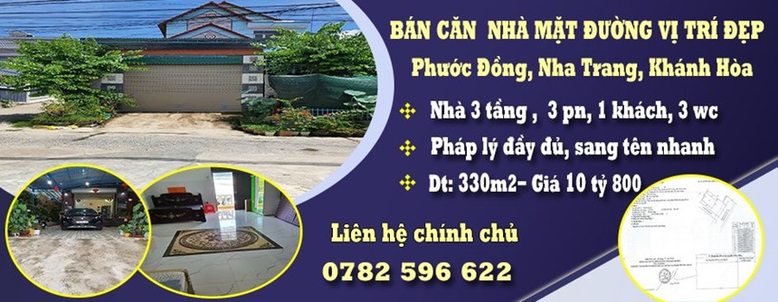 CHÍNH CHỦ BÁN NHÀ MẶT ĐƯỜNG XÃ PHƯỚC ĐỒNG, NHA TRANG, KHÁNH HÒA - GIÁ RẺ