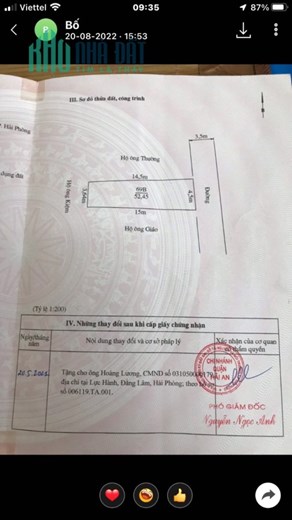 Bán nhà mặt ngõ Ngô Gia Tự - Đằng Lâm, 53m 2 tầng GIÁ 3.1 tỉ ô.tô để trong sân