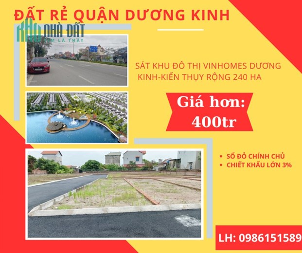 CHỈ 495TR CÓ NGAY LÔ ĐẤT TRUNG TÂM QUẬN DƯƠNG KINH HP