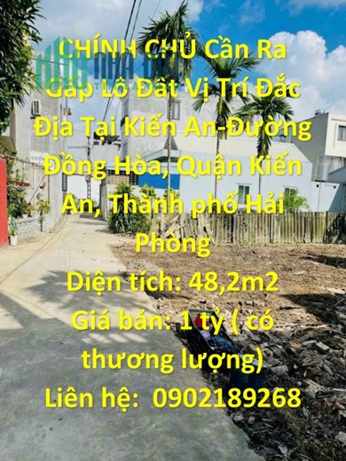 CHÍNH CHỦ Cần Ra Gấp Lô Đất Vị Trí Đắc Địa Tại Kiến An-TP Hải Phòng