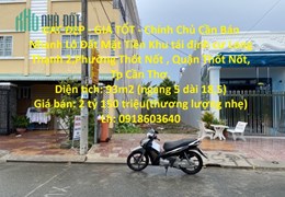 ĐẤT ĐẸP - GIÁ TỐT - Chính Chủ Cần Bán Nhanh Lô Đất Mặt Tiền Khu Dân Cư Huỳnh Châu, Thốt Nốt, Cần Thơ