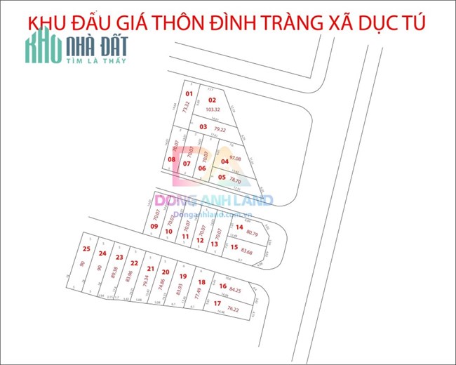 Bán 70m đất đấu giá Đình Tràng Dục Tú Đông Anh