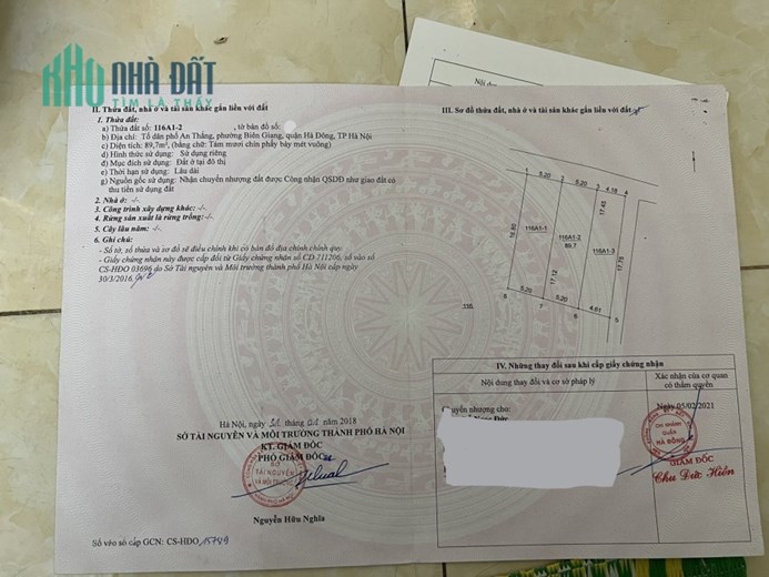 Bán Lô đất 90m Đất Quận Hà Đông trục chính kinh doanh Đường Thông Ô Tô Giá 3.1 tỷ