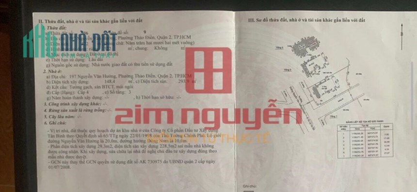 Bán biệt thự 197 Nguyễn văn Hưởng, P. Thảo Điền, Quận 2 190  tỷ