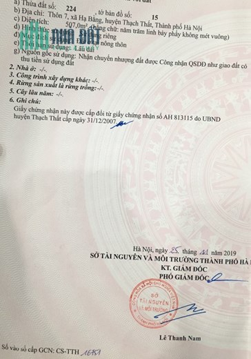 Cần bán 500m đất tại khu công nghệ cao Hòa Lạc, chỉ 7 tỷ