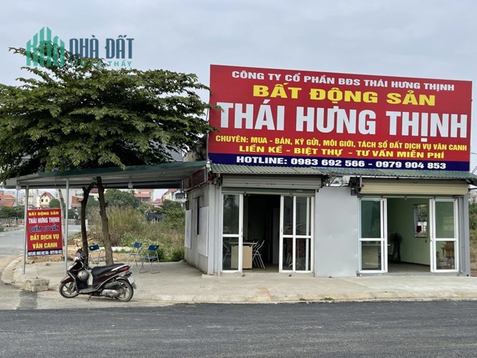Chính chủ bán lô đất dịch vụ Vân Canh đường 24m số 75-2 có dt 80m, hai mặt đường sổ đỏ riêng biệt.