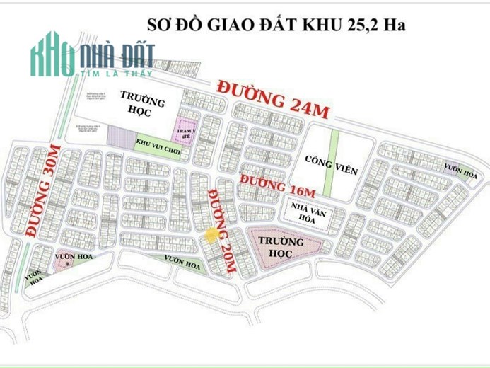 Bán lô đất sổ đỏ 998 có S 73,2m đường rộng 20,5m