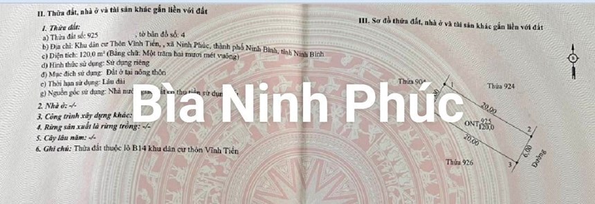 NHÀ ĐẤT ĐẸP - GIÁ TỐT - Chính Chủ Bán Gấp 2 Lô Đất Tại xã Gia Phương- Gia Viễn và  Ninh Phúc -TP