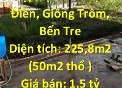 ĐẤT ĐẸP - GIÁ TỐT – Bán Lô Đất Vị Trí Đẹp Tại xã Thuận Điền, Giồng Trôm, Bến Tre