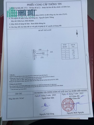 Bán đất Diên Lạc, Diên Khánh chỉ 670tr
