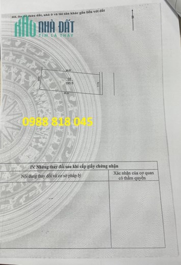 Bán đất xã Tiên Dương, mặt đường QL 23B huyện Đông Anh, TP Hà Nội, 193m2, mặt tiền 7.8m, hướng Đông