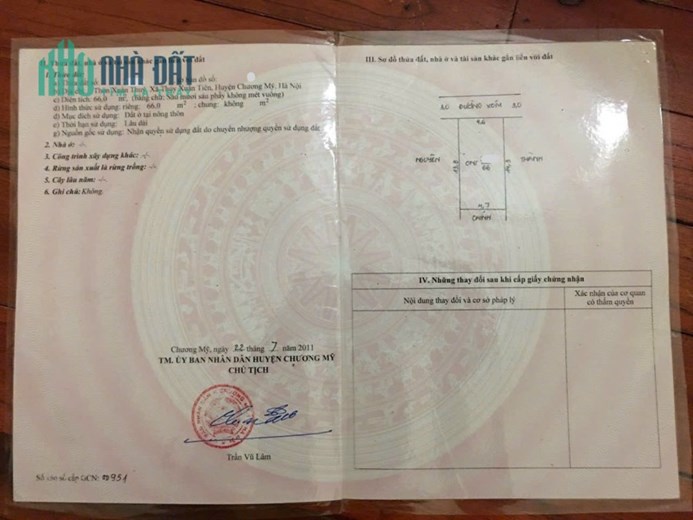 Cần Bán Gấp Lô Đất 66m Full Đất Ở Ô Tô Vào Tại Thủy Xuân Tiên 800tr